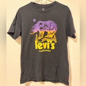 Levi’s California Bear Graphic T-Shirt Black Purple Yellow Men’s Medium